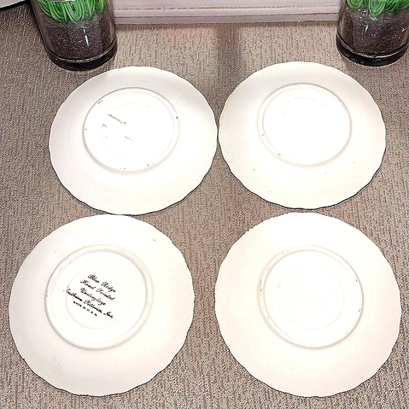 Blue Ridge 🍒 Hand Painted small Plates set of 4 Cherries, pears, grapes - Picture 7 of 12